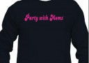 Party with Moms long sleeve tee shirt (navy) Party with Moms long sleeve tee shirt (navy)