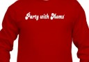 Party with Moms long sleeve tee shirt (red) Party with Moms long sleeve tee shirt (red)
